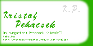 kristof pehacsek business card